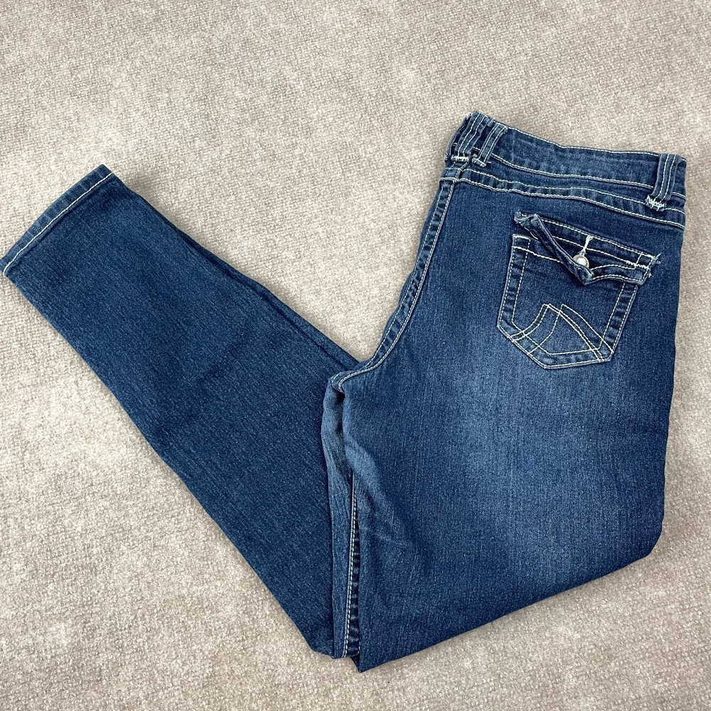 Give Me 5ive Skinny Jeans Womens 14 Blue Denim Cotton Stretch Mid Rise 5-Pockets